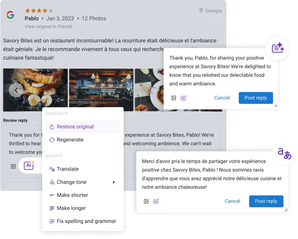 translate-reviews-and-replies into customers