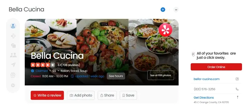 yelp listing reviews